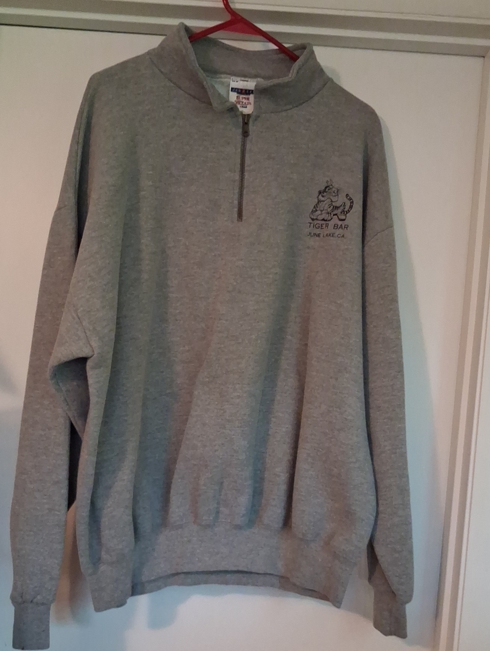 Jerzees Gray Quarter-Zip Sweatshirt with Tiger Bar Logo